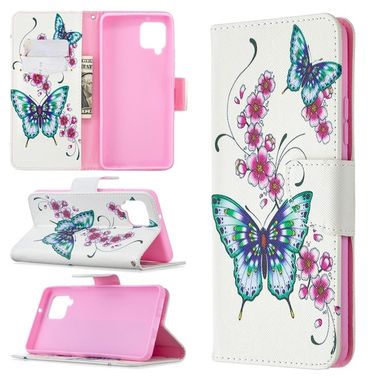 Peňeženkové kožené pouzdro na Samsung Galaxy A42 5G - Two Butterflies