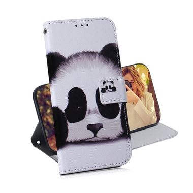 Peněženkové kožené pouzdro na Samsung Galaxy A50 - smutná panda