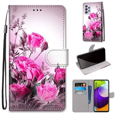 Peňaženkové kožené pouzdro na Samsung Galaxy A52 5G - Wild Rose