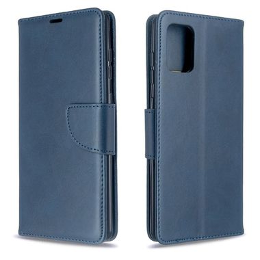 Peněženkové kožené pouzdro na Samsung Galaxy A71 - Retro modré