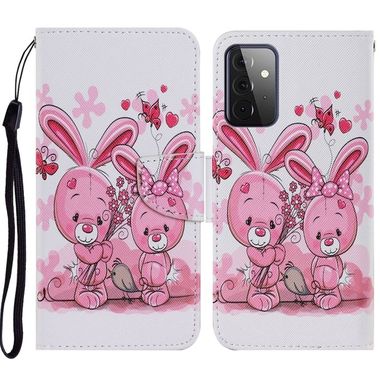 Peňeženkové kožené pouzdro na Samsung Galaxy A72 - Cute Rabbit