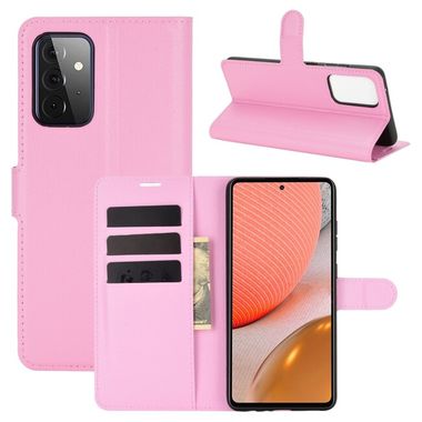 Peňeženkové kožené pouzdro na Samsung Galaxy A72 - Ružová