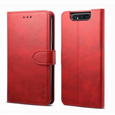 Peňeženkové kožené pouzdro na Samsung Galaxy A80 - Červený