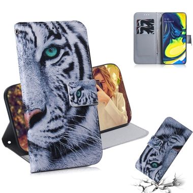 Peňeženkové kožené pouzdro na Samsung Galaxy A80 - Tiger