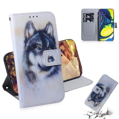 Peňeženkové kožené pouzdro na Samsung Galaxy A80 - White Wolf