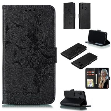 Kožené pouzdro na peněženku pro Samsung Galaxy M20 - černá