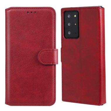 Peňaženkové kožené pouzdro na Samsung Galaxy Note 20 Ultra - Červená