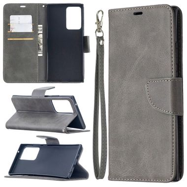 Peňaženkové kožené pouzdro na Samsung Galaxy Note 20 Ultra - Šedá