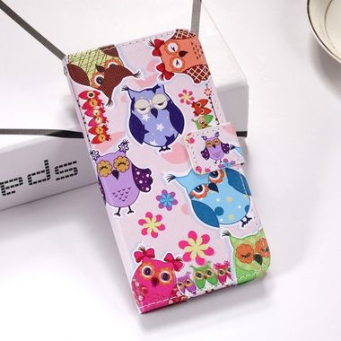 Peněženkové kožené pouzdro na Samsung Galaxy S10 - Colorful owls