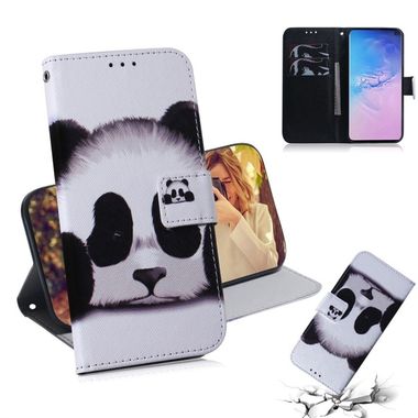 Peněženkové kožené pouzdro na Samsung Galaxy S10 - Sad panda