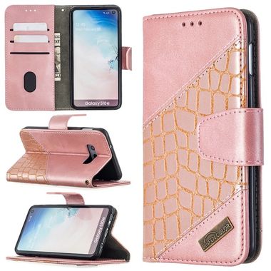 Peňeženkové kožené pouzdro na Samsung Galaxy S10e - Ružovozlatá