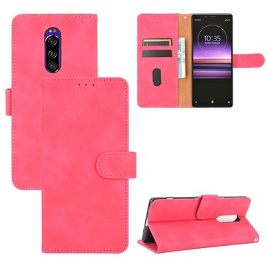Peňaženkové kožené pouzdro na Sony Xperia 1 - Ružovočervená