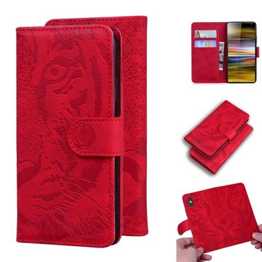 Peňeženkové kožené pouzdro na Sony Xperia 10 - Červená