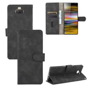 Peňeženkové kožené pouzdro na Sony Xperia 10 - Černá