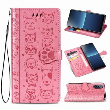 Peňaženkové kožené puzdro na Sony Xperia L4 -  Cat and Dog Pink