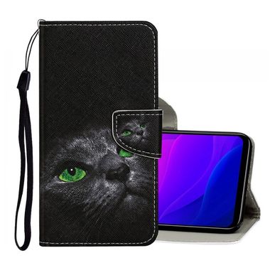 Peněženka kožené pouzdro pro Xiaomi Mi 10 Lite - černá kočka