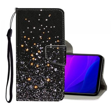 Peněženka kožené pouzdro pro Xiaomi Mi 10 Lite - černá hvězda