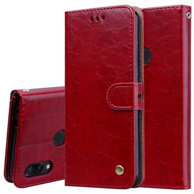 Peněženkové kožené pouzdro na Xiaomi Redmi Note 7 - Červená