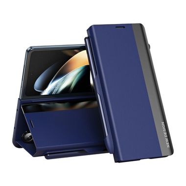 Peněženkové kožené pouzdro NEW DESIGN pro Samsung Galaxy Z Fold5 - Modrá