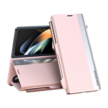 Peněženkové kožené pouzdro NEW DESIGN pro Samsung Galaxy Z Fold5 - Růžová