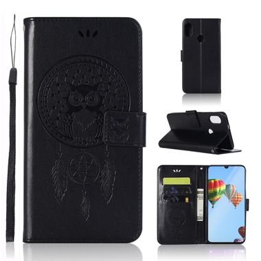 Kožené pouzdro OWL wallet pro Huawei P30 Lite - Černá