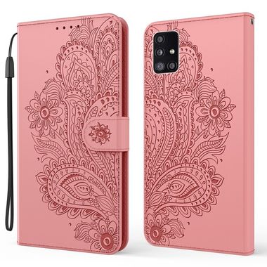 Peňaženkové kožené puzdro PEACOCK Samsung Galaxy A51 5G - Ružová