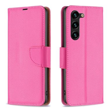 Peněženkové kožené pouzdro Pure Color pro Samsung Galaxy S24 Plus 5G - Růžovo červená