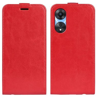 Peněženkové kožené pouzdro R64 Texture na Oppo A58 5G - Červená