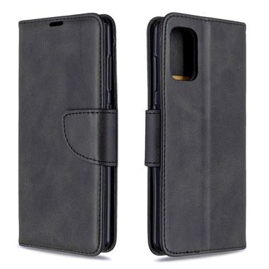 Peněženkové kožené pouzdro Retro pro Samsung Galaxy A41-Černá