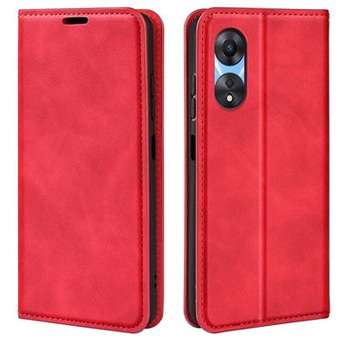 Peněženkové kožené pouzdro Retro-skin na Oppo A58 5G - Červená