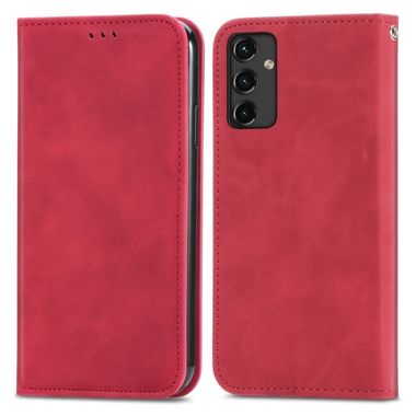 Peněženkové kožené pouzdro RETRO SKIN pro Samsung Galaxy A14 4G/5G - Červená