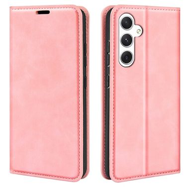 Peněženkové kožené pouzdro Retro-Skin pro Samsung Galaxy S24 5G - Růžová