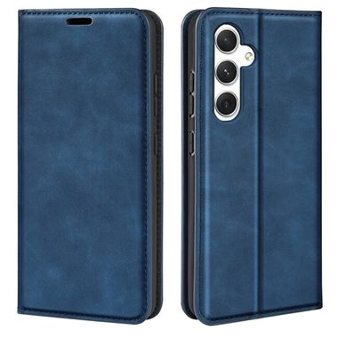 Peněženkové kožené pouzdro Retro-Skin pro Samsung Galaxy S24 5G - Tmavě modrá