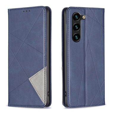 Peněženkové kožené pouzdro Rhombus pro Samsung Galaxy S24 Plus 5G - Modrá