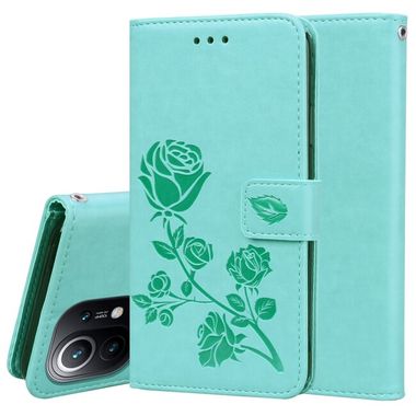 Peňaženkové kožené pouzdro ROSES na Xiaomi Mi 11 Lite - Zelená