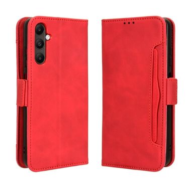 Peněženkové kožené pouzdro Skin Feel Calf pro Samsung Galaxy A05s - Červená