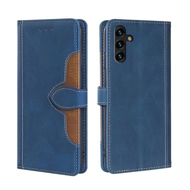 Peněženkové kožené pouzdro SKIN FEEL pro Samsung Galaxy A04s - Modrá