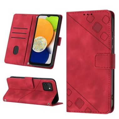 Peněženkové kožené pouzdro SKIN-FEEL pro Samsung Galaxy A03 - Červená