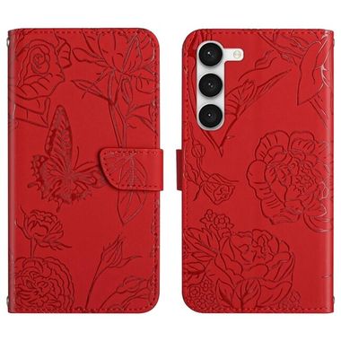 Peňeženkové kožené pouzdro SKIN FEEL pro Samsung Galaxy S23 5G – Červená