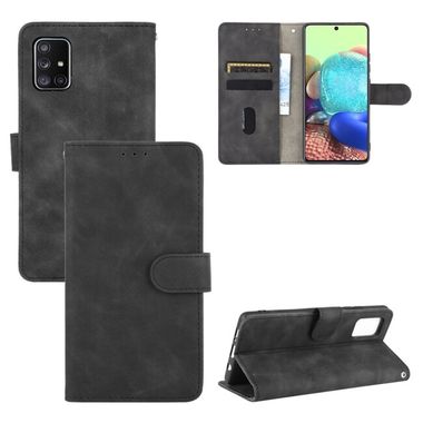 Peňaženkové kožené puzdro SKIN-FEEL na Samsung Galaxy A51 5G - Černá