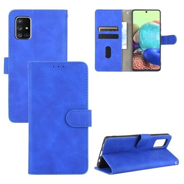 Peňaženkové kožené puzdro SKIN-FEEL na Samsung Galaxy A51 5G - Modrá