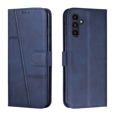Peněženkové kožené pouzdro Stitching Calf Texture pro Samsung Galaxy A05s - Modrá