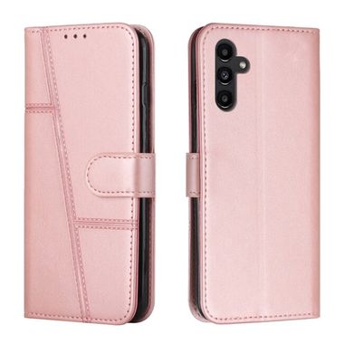 Peněženkové kožené pouzdro Stitching Calf Texture pro Samsung Galaxy A05s - Růžová