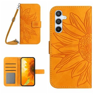 Peněženkové kožené pouzdro Sun Flower pro Samsung Galaxy A24 - Žlutá