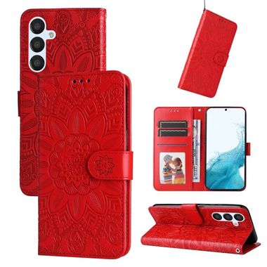 Peněženkové kožené pouzdro SUNFLOWER pro Samsung Galaxy A34 5G - Červená