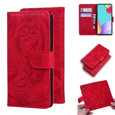 Peňaženkové kožené pouzdro TIGER na Samsung Galaxy A52 5G - Červená