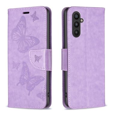 Peněženkové kožené pouzdro Two Butterflies pro Samsung Galaxy A24 - Fialová