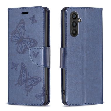 Peněženkové kožené pouzdro Two Butterflies pro Samsung Galaxy A24 - Modrá