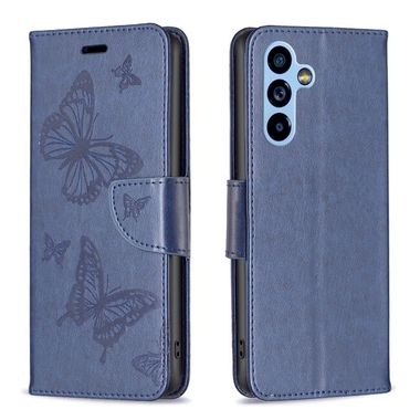 Peňeženkové kožené pouzdro TWO BUTTERFLIES pro Samsung Galaxy A54 5G – Modrá
