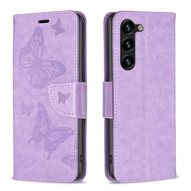 Peněženkové kožené pouzdro Two Butterflies pro Samsung Galaxy S24 Plus 5G - Fialová